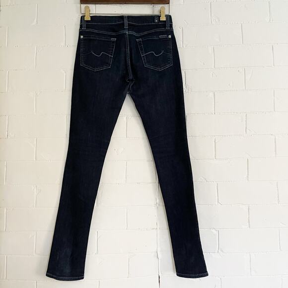 7 FOR ALL MANKIND Roxanne Dark Wash Mid Rise Skinny Jeans 26 - Picture 6 of 10